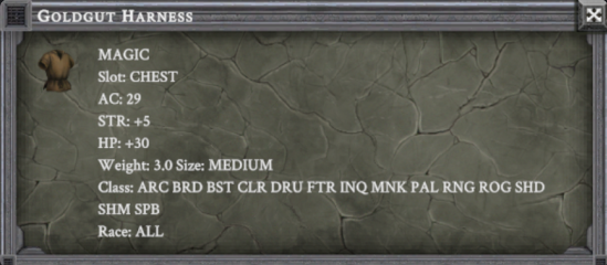 GOLDGUT HARNESS item card